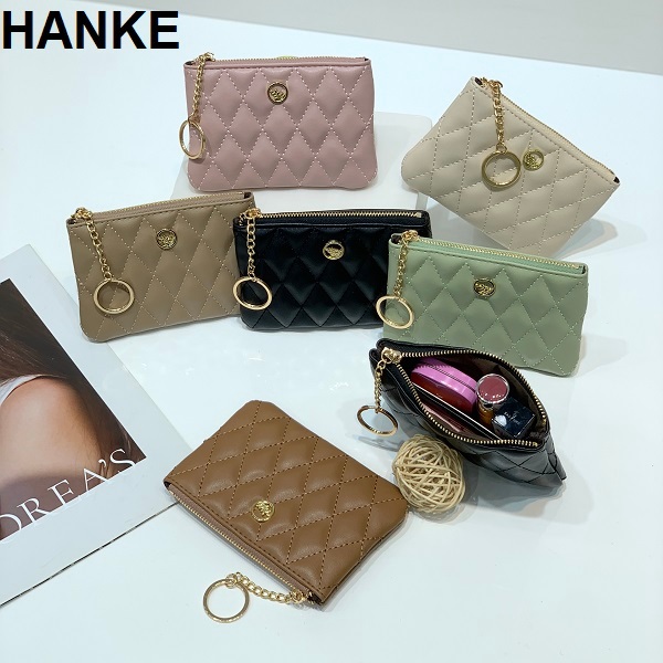 HANKE Coin Purse Wallet Lambskin Soft Leather Women's Half Wallet ...