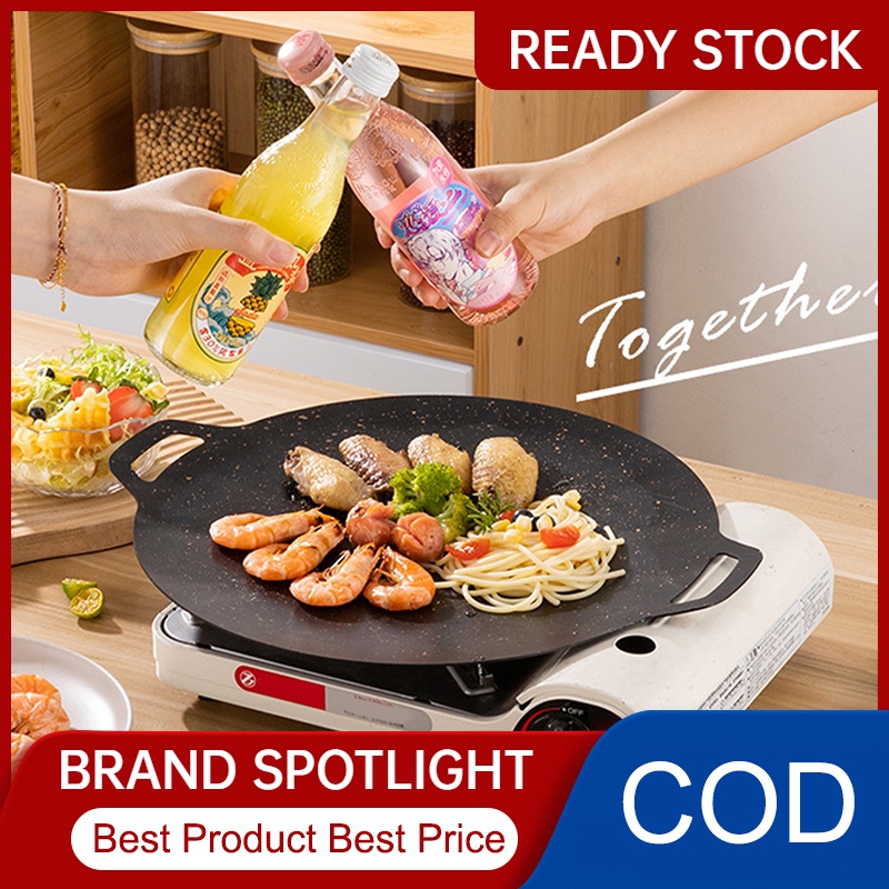 Korean Grill Pan Non Stick Frying Pan Medical Stone Material Easy To