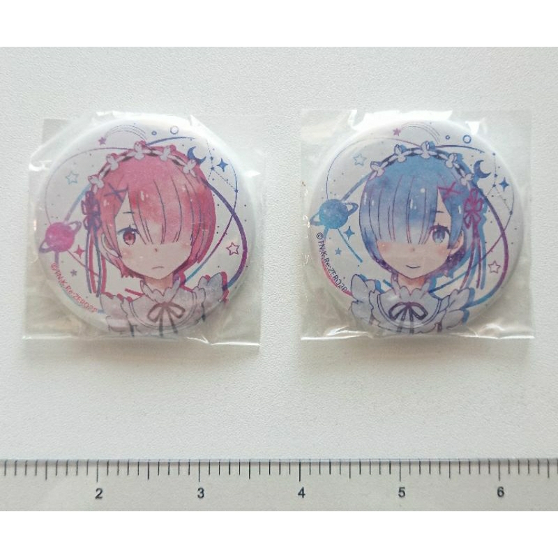 Re Zero Ram and Rem pin/can badge Official anime merchandise set Shopee Philippines
