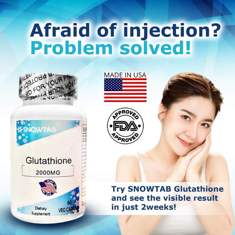 SNOWTAB GLUTATHIONE 2000MG MADE IN USA