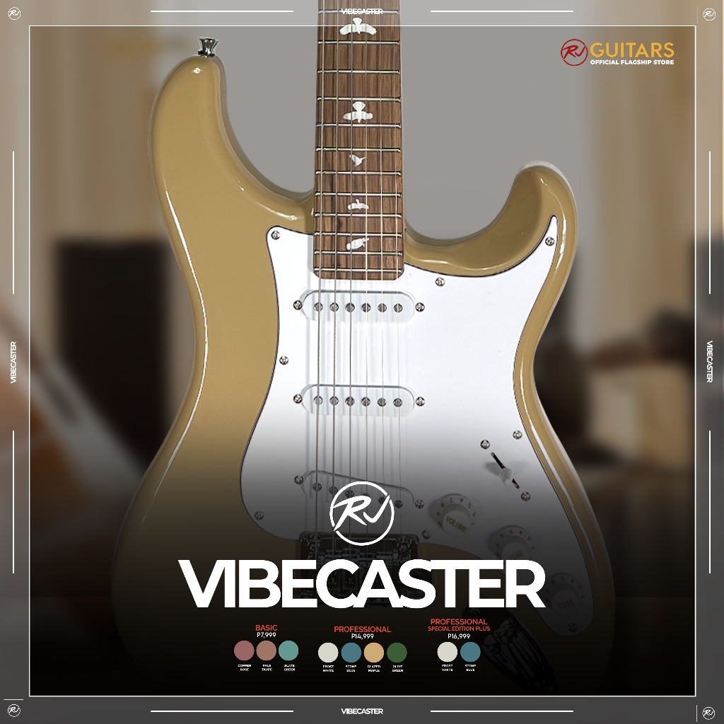 RJ Vibecaster Electric Guitar (Silversky, Stratocaster) Shopee Philippines