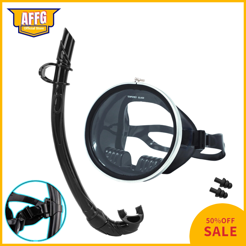 AFFG Snorkeling Set for Adult Snorkel Set Tempered Glass Diving Mask ...