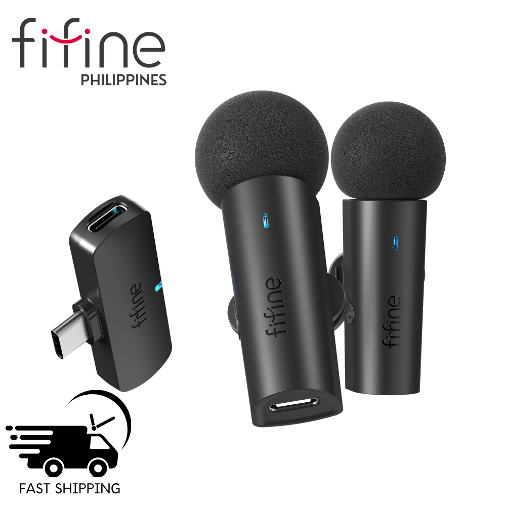 FIFINE M8 Wireless Lavalier Lapel Microphone System for Phones/Tablets