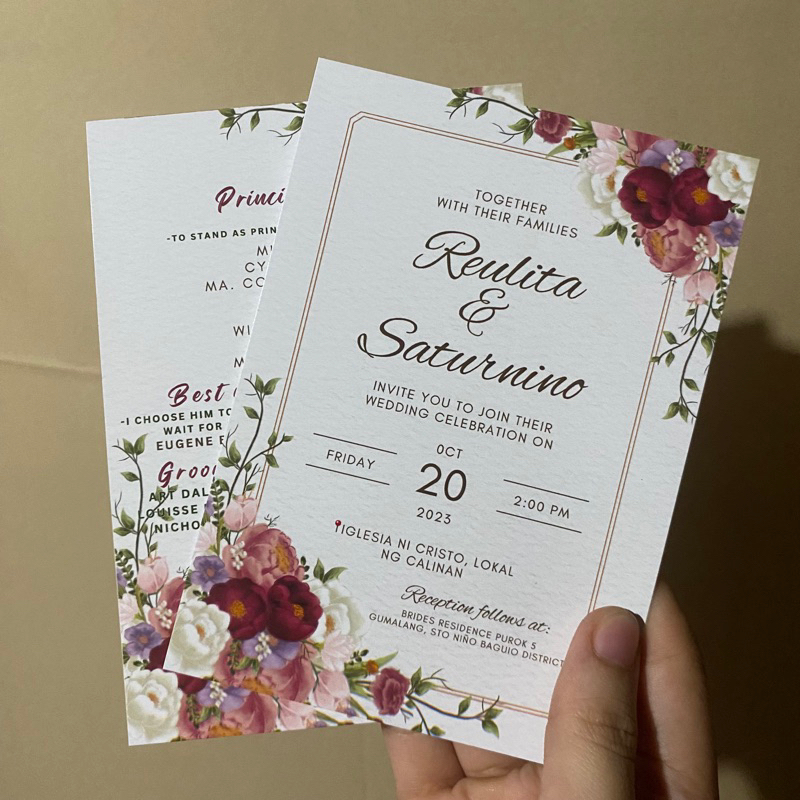 INVITATION FOR WEDDING AND EVENTS (free layout and envelope) | Shopee ...