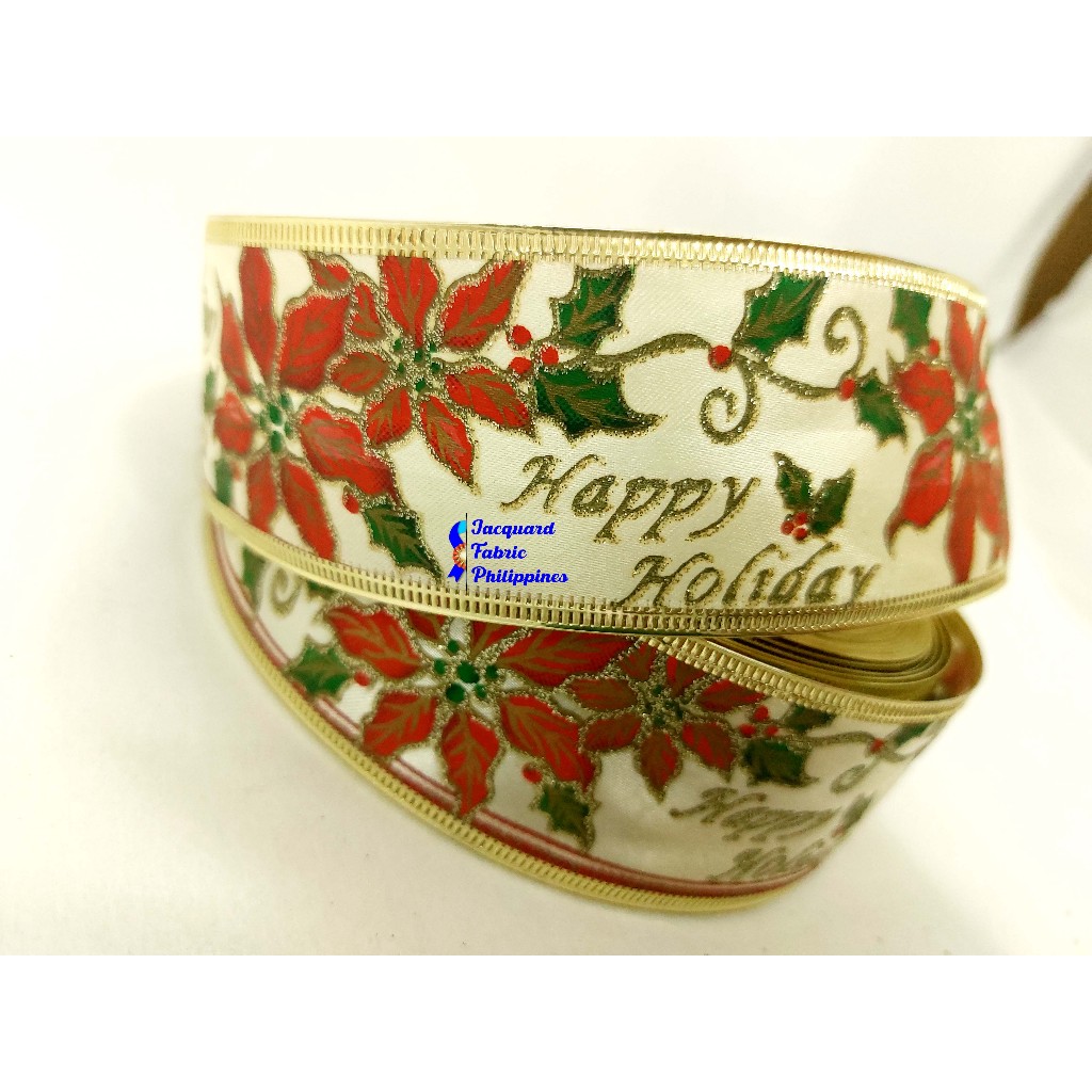 Christmas Ribbon Wired 5cm | Shopee Philippines