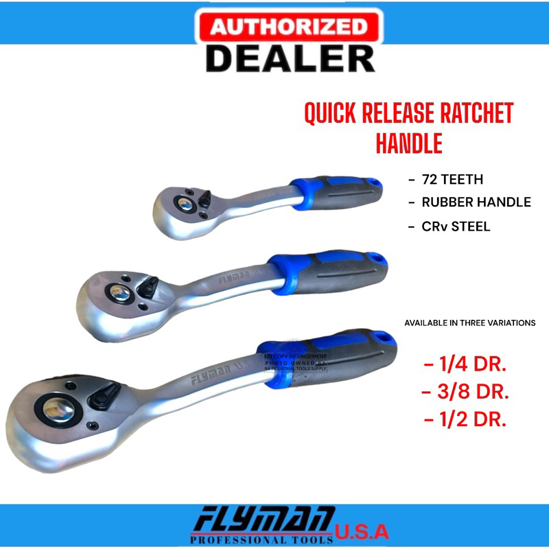 Flyman Tools Usa ( 1/2 Drive Quick Release Ratchet 72teeth ) | Shopee ...