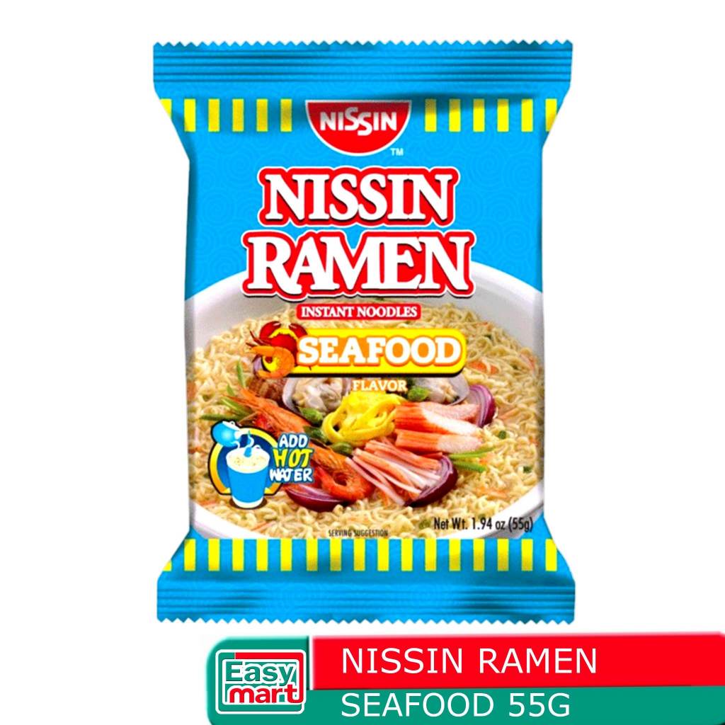 Easy.Mart Nissin Ramen Seafood 55g Authentic & Rich Tasting Noodle With ...