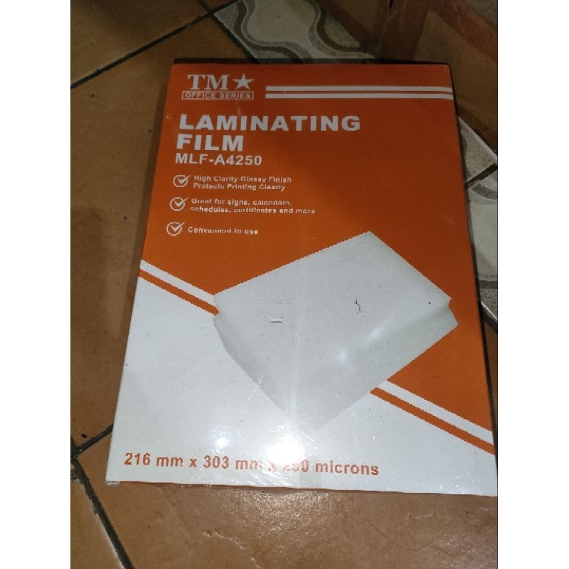 TM Laminating Film A4 Size ( 250 mic or 125 mic ) by 100 sheets ...