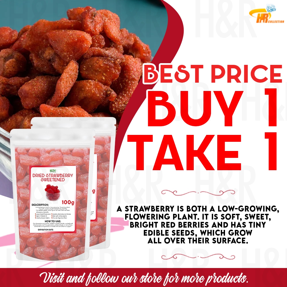 BUY 1 TAKE 1 Dried Strawberries Sweetened 100g Dried Fruits, Healthy