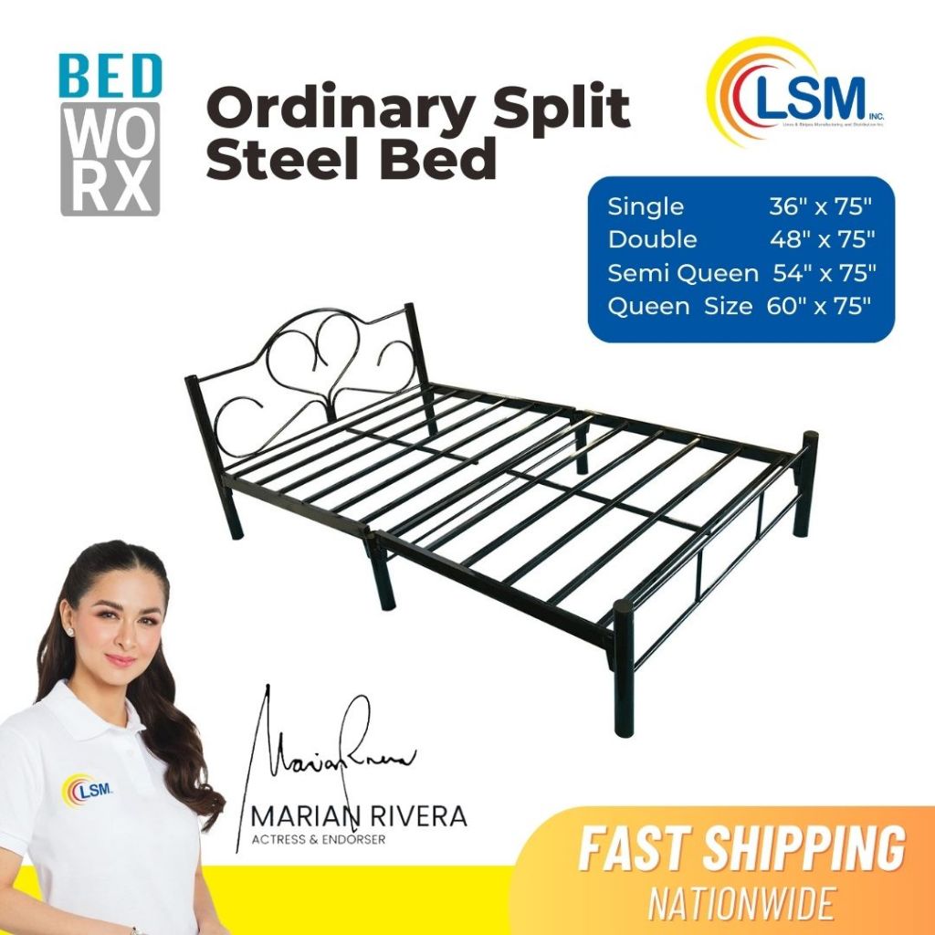 Ordinary Split Steel Bed Frame High Quality Bed for Bed Room Family Single Double Queen by LSM