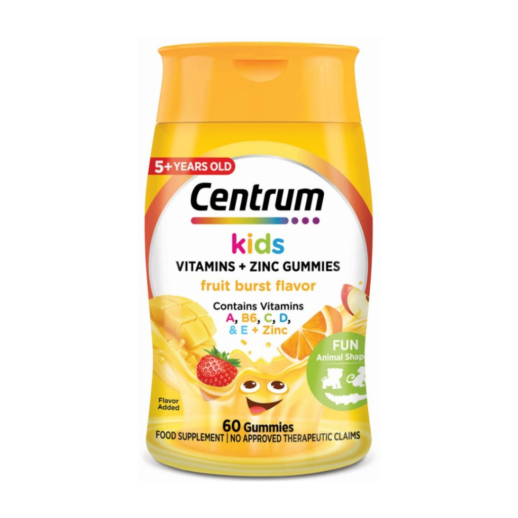 CENTRUM KIDS Vitamins + Zinc Gummies Fruit Burst Flavor 60s | Shopee ...