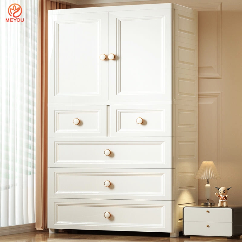 Home Bedroom Storage Wardrobe With Hanging And Drawer Simple Assembly