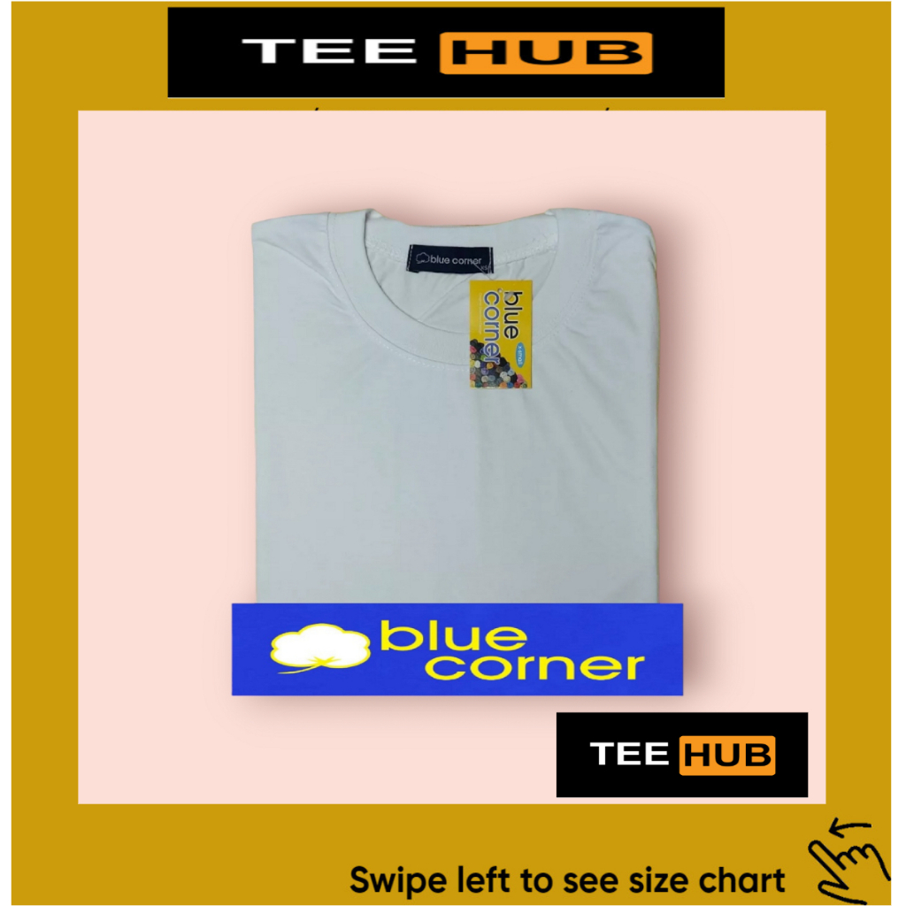 BLUE CORNER PLAIN WHITE TSHIRT (LOWEST) Shopee Philippines