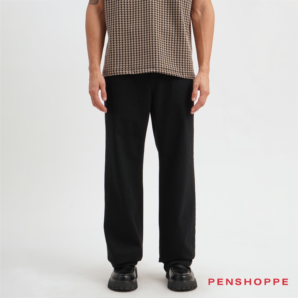 Penshoppe Straight Fit Jeans For Men (Black) | Shopee Philippines