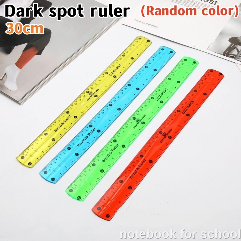 4PCS/Set 30cm Transparent Plastic Ruler Set Ruler Combo Math ...