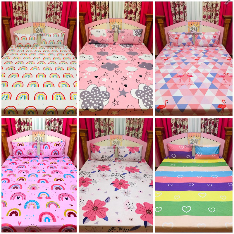 Affordable Bed Cover 3in1 set Canadian Bedsheets with two pillowcases