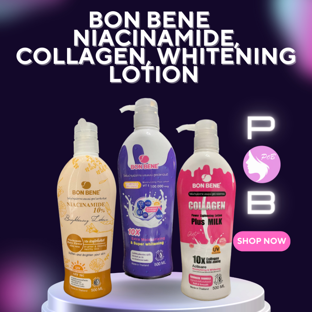 Bon Bene Niacinamide, Collagen, Whitening Lotion Set 3pcs | Shopee ...