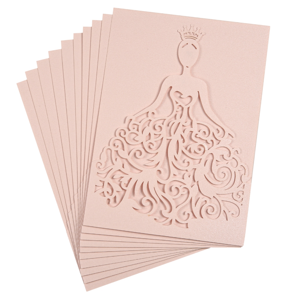 10pcs/set 5R Shiny Paper Debut Invitation Card Queen Princess Pattern ...