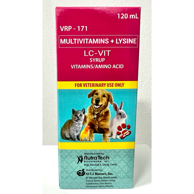 LC VIT Multivitamins + Lysine Syrup Oral Suspension for Cats and Dogs
