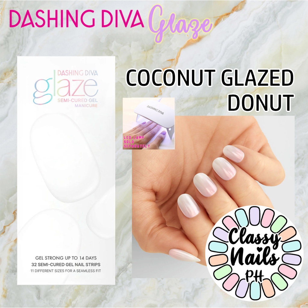 Coconut Glazed Donut • Dashing Diva • Glaze • Semi Cured Gel Nail