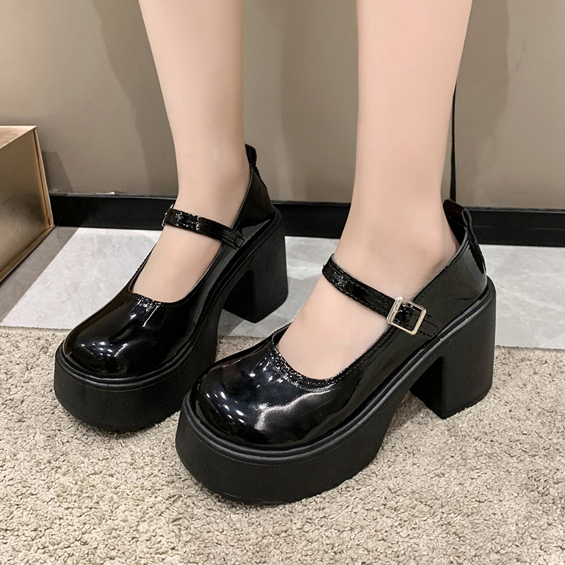 A-Linna Shoe Mall New Style Classic Fashion Lolita/JK Black Thick ...