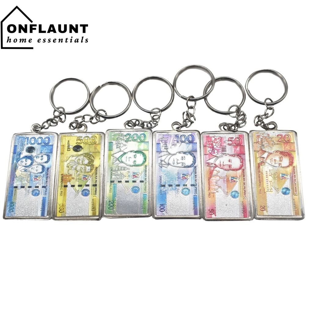 OnFlaunt Philippine Money Design Metal Keychain Souvenir Gift Key Chain