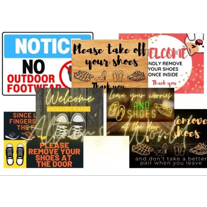 No Shoes Slippers and Footwears Allowed Inside Door Signs or Signages ...