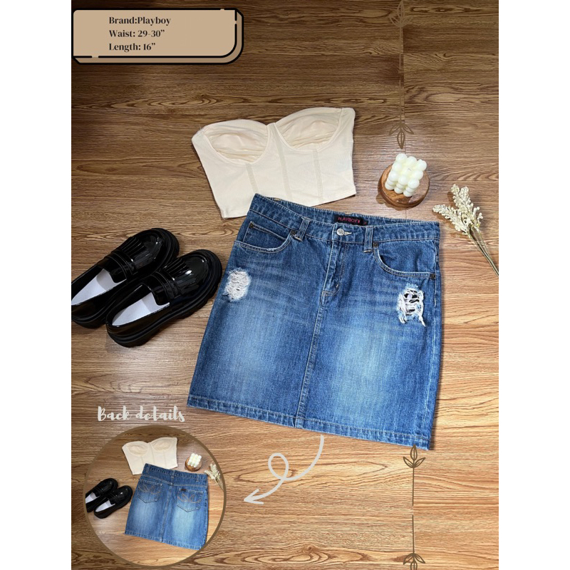 Parvulus preloved denim mini skirts (Kyrra) | Shopee Philippines