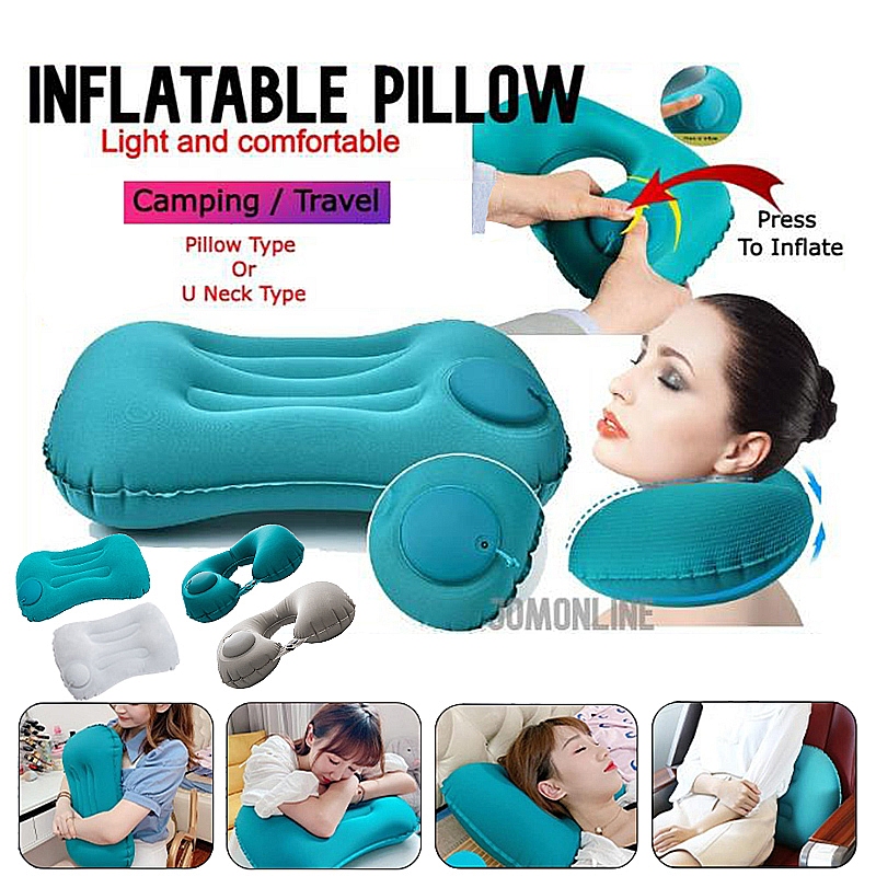 Press Type Inflatable Pillow Travel Air Pillow Cushion Camp Beach Air