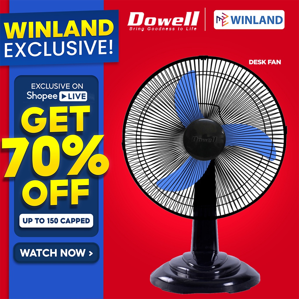 DOWELL by Winland 16 Inch Desk Fan Ground Electric Fan TF3218AS(DARK