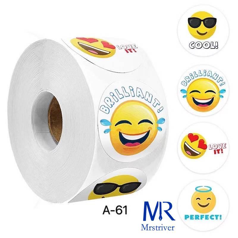 Mrstriver.ph 500pcs/roll 4 different styles emoji sticker cartoon cute ...