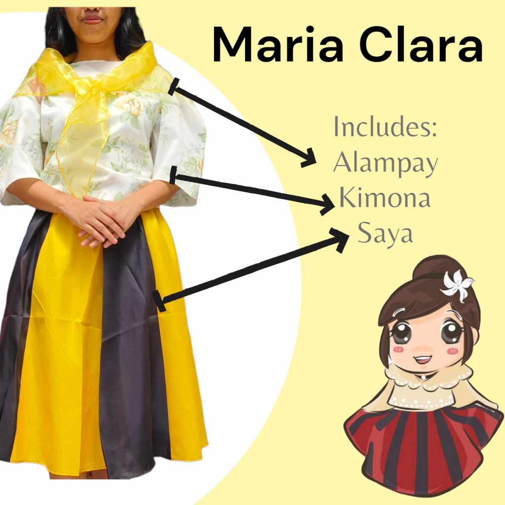 1Z&X'S FILIPINO ATTIRE// MARIA CLARA COSTUME | Shopee Philippines