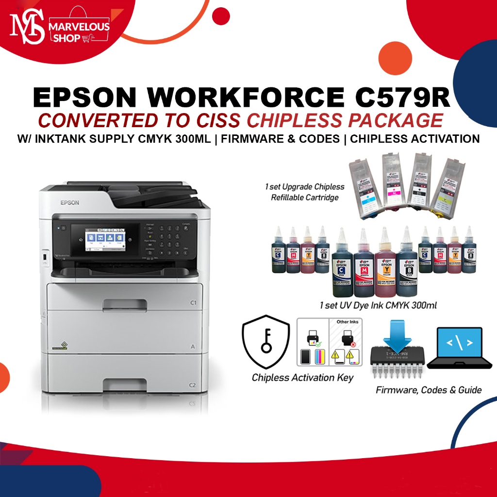 Chipless Epson Workforce Pro Wf C579r Duplex All In One Inkjet Printer C579r 579r Wfc579r 0037