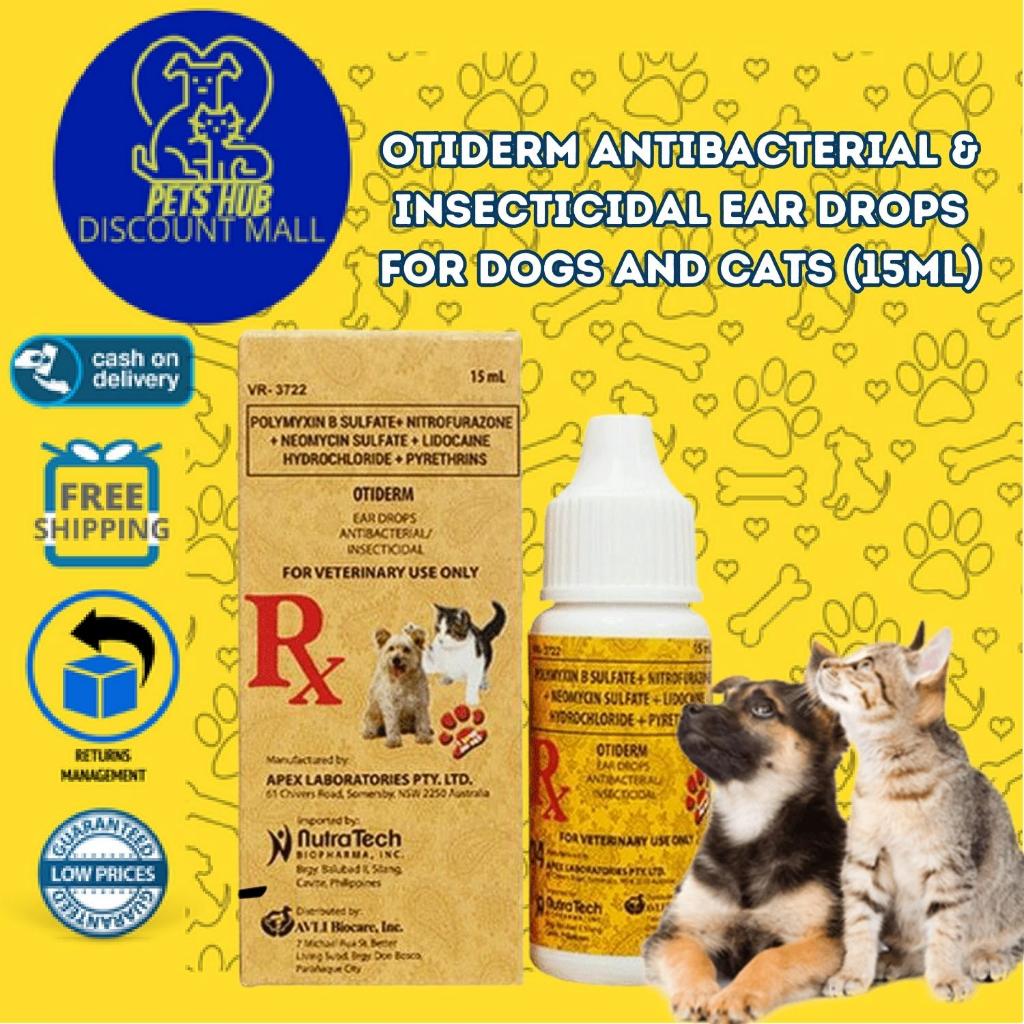 Otiderm Antibacterial & Insecticidal Ear Drops for Dogs and Cats (15ml