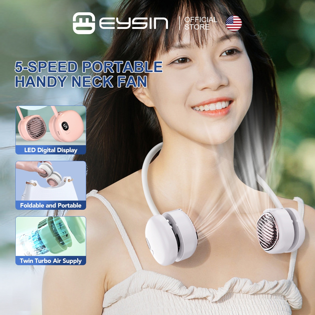 EYSIN MNF01 Neck Fan Portable Mini Fan USB Rechargeable Fan Shopee