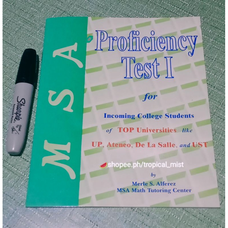 MSA Proficiency Test 1 for Incoming College Student by Merle Alferez ...