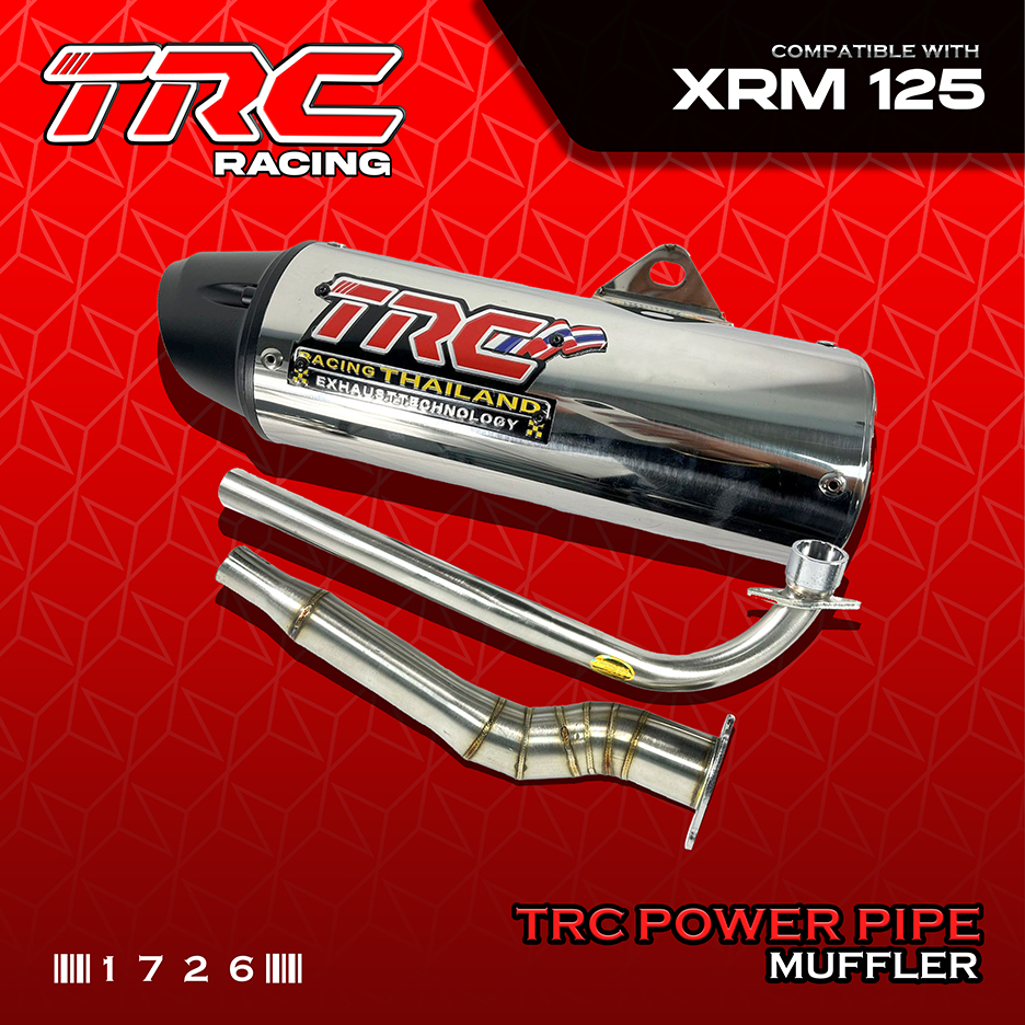 Trc Racing Power Pipe Honda Xrm 125 Muffler Exhaust With Removable Silencer 1726 Shopee 8512