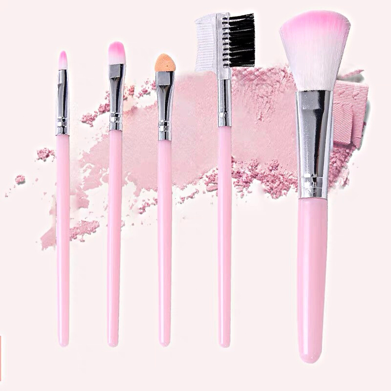 Small 5 Makeup Brushes Portable PVC Makeup Set Brush Blush Brush Eye