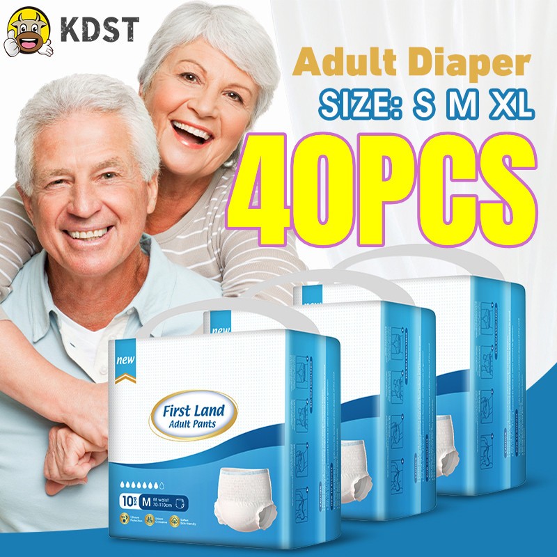 【Free Shipping】KDST 40Pcs Disposable Adult Diapers Pants Are Breathable