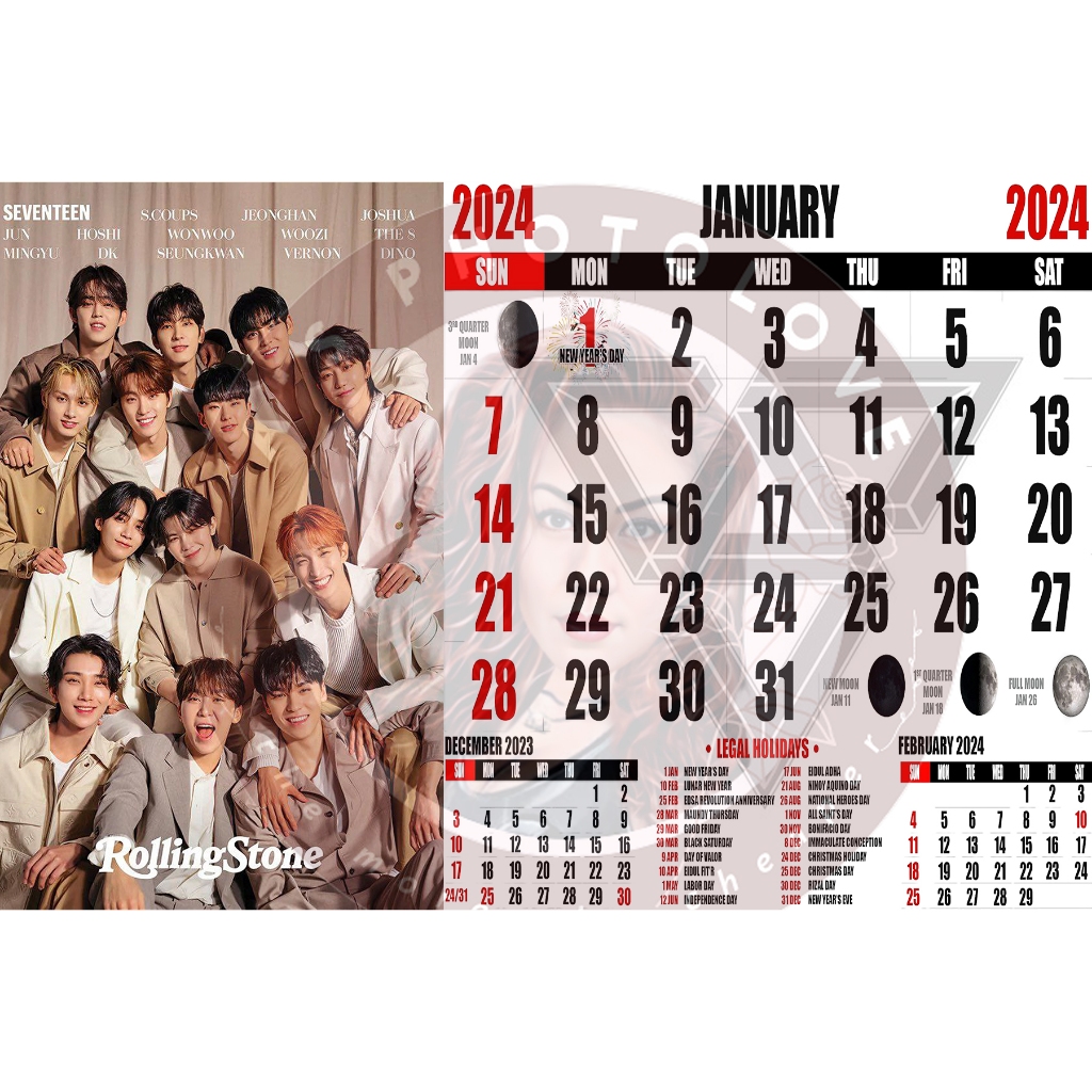 SEVENTEEN WALL CALENDAR 2024 Shopee Philippines