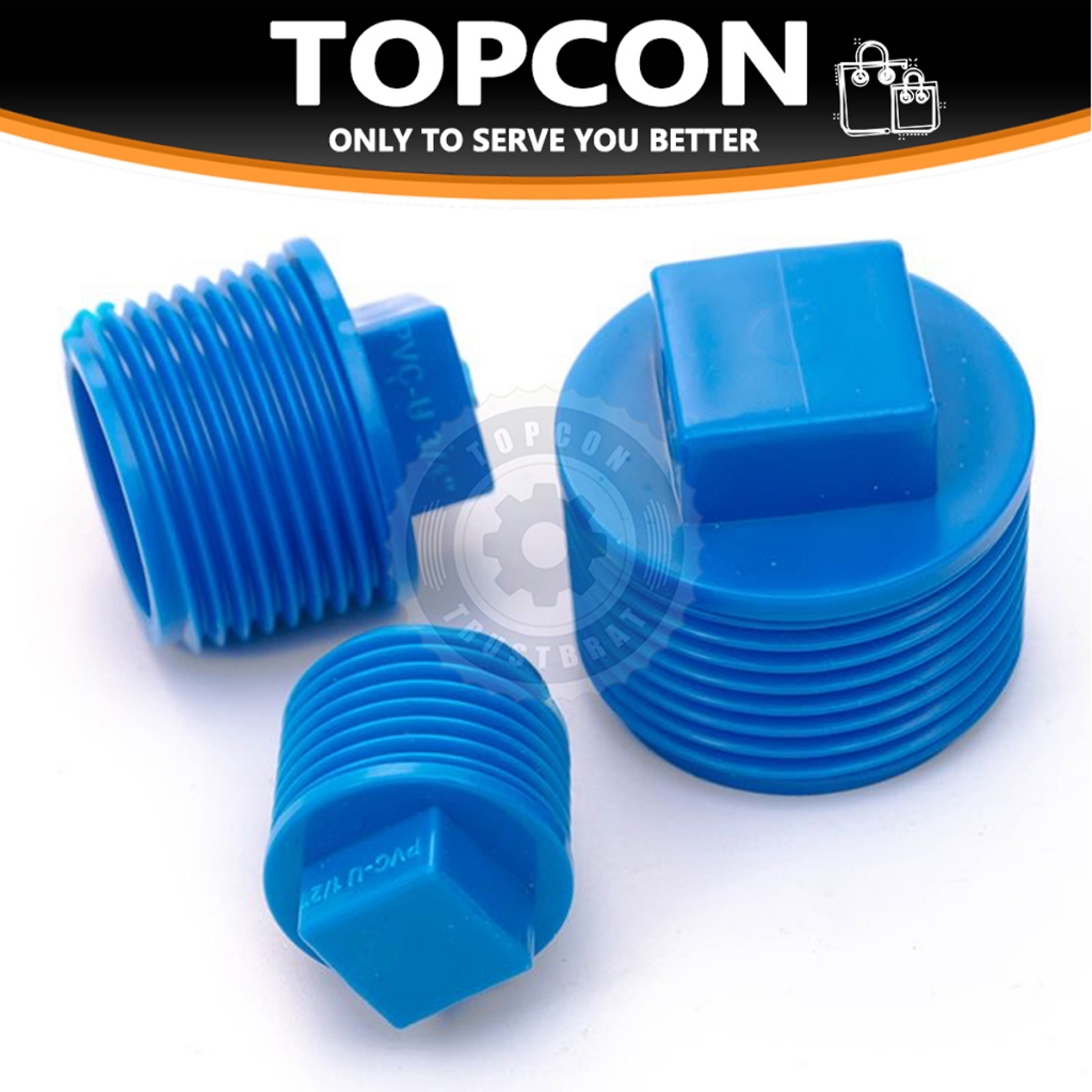 1/2" 3/4'' 1'' PVC Blue Coupling Male Plug Water Pipe Fittings Shopee