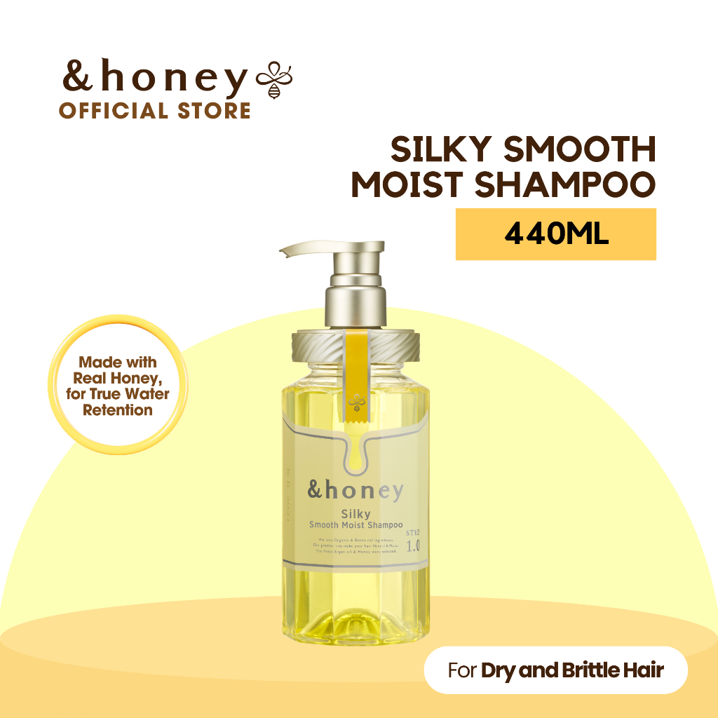 And Honey Silky Smooth Moist Shampoo 440ml - & Honey Made in Japan