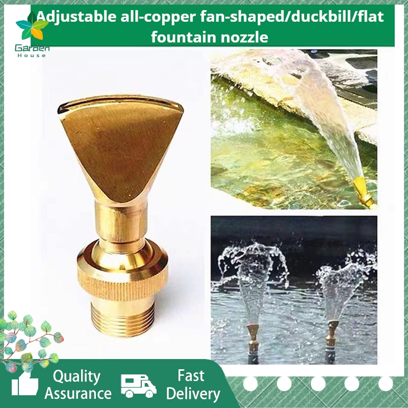 Ready Stock] 1/2,3/4 ,1,1.5 Fan Shaped Brass Fountain Nozzle Sprinkler  Spray Head