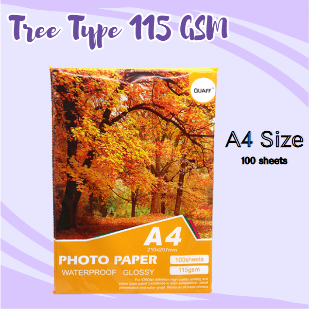 115gsm QUAFF Glossy Photo Paper , Inkjet Glossy Photo Paper A4 size ...