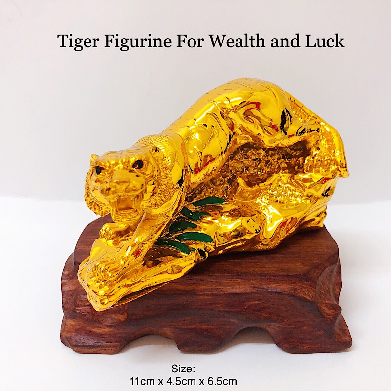 Year of the Water Tiger Figurine For Wealth and Luck Gold Tiger