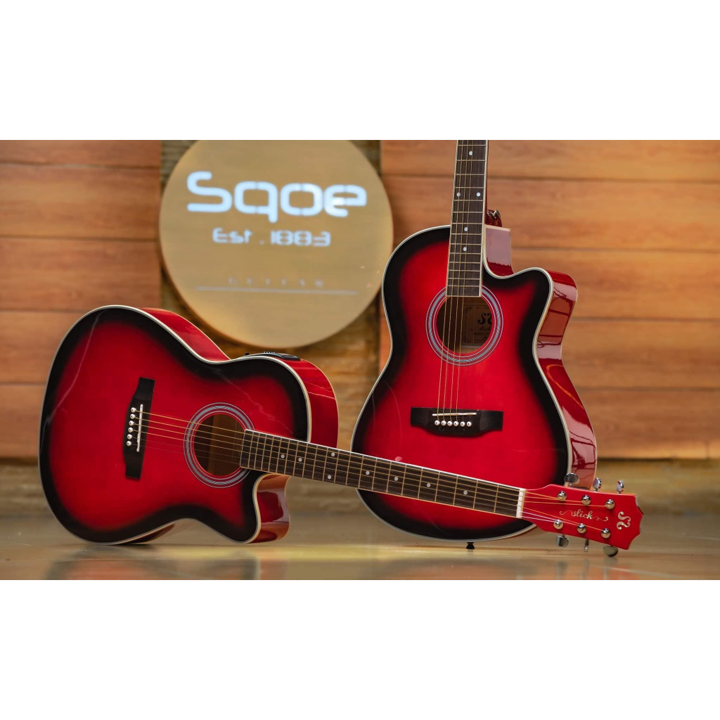 Slick 39G 39’ Inches Acoustic Electric Guitar with Builtin Tuner