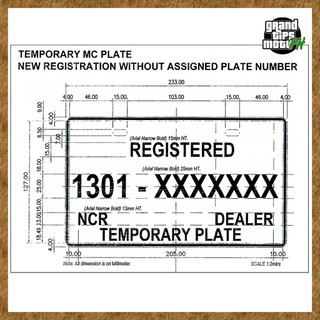 TEMPORARY MC PLATE NEW REGISTRATION WITHOUT ASSIGNED PLATE NUMBER (NEW ...