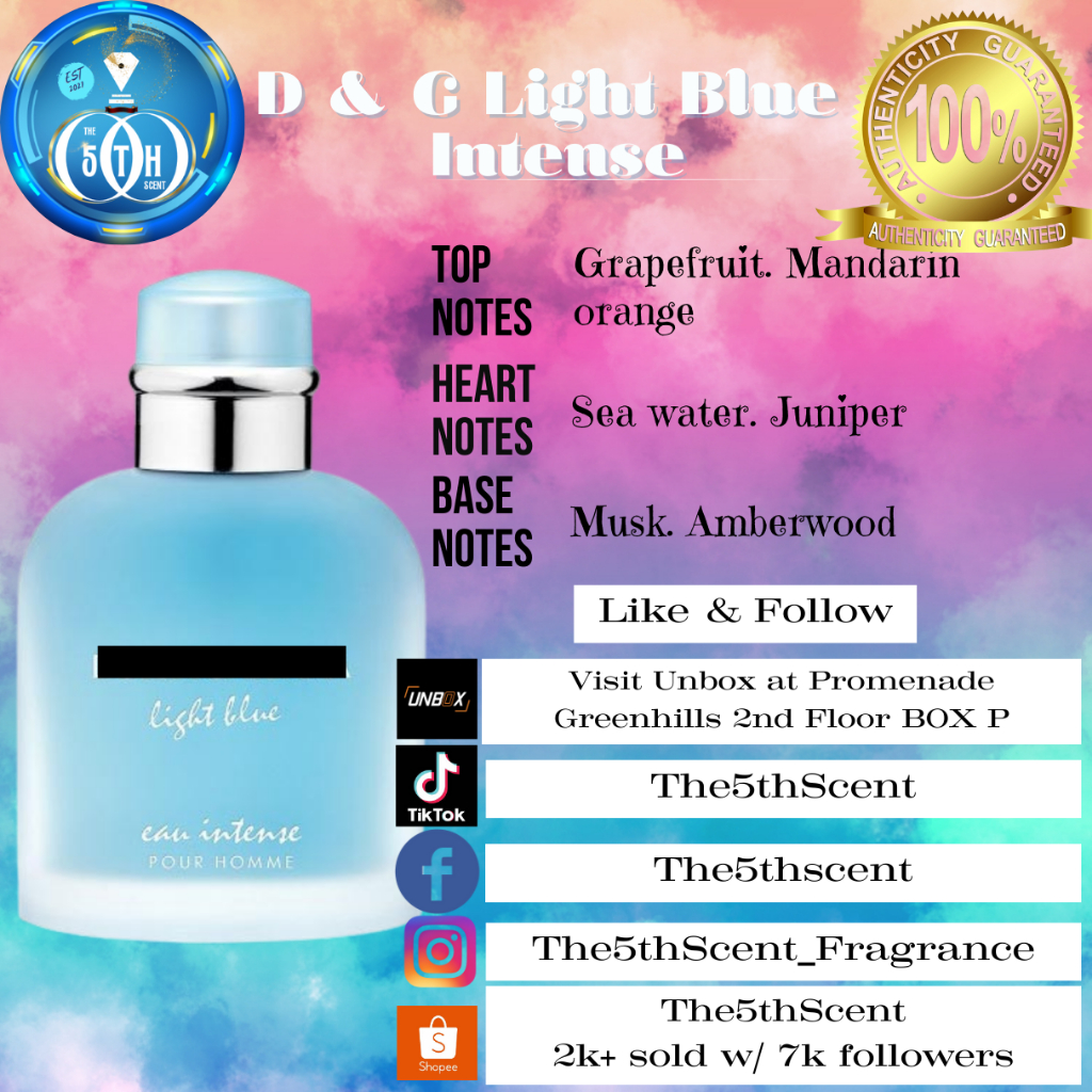 D&g light blue online intense men