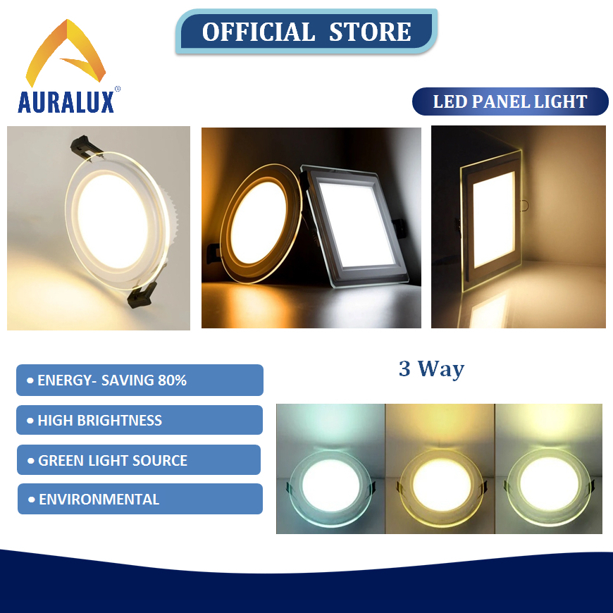 Auralux LED Downlight Recessed Pinlight 5W/9W/12W TriColor Panel