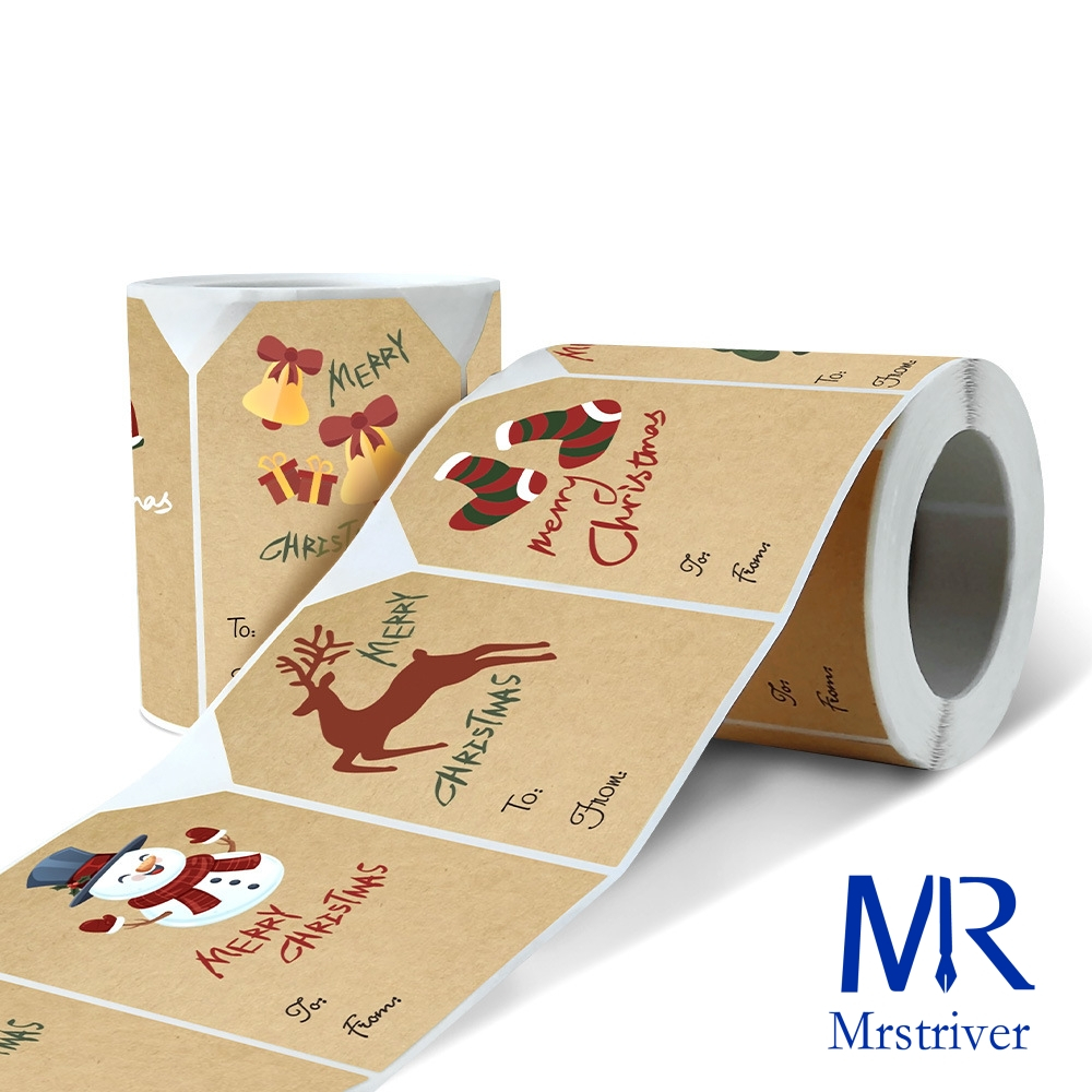Mrstriver.ph 250pcs/roll Christmas sticker roll label holiday party ...